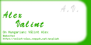 alex valint business card